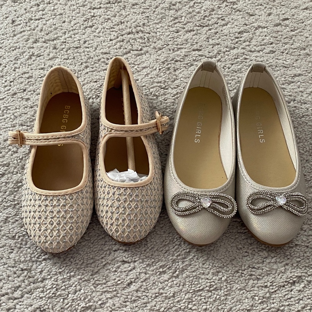 BCBGirls Cream and Tan Kids Dress Shoes